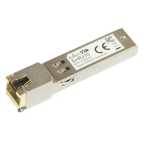 MikroTik   S+RJ10   SFP+   Copper   RJ-45   10/100/1000/10000 Mbit/s   Maximum transfer distance 200 m   -20 to +60C   COMPATIBLE ONLY WITH ACTIVE COOLING SWITCHES (DISCONNECTS WITH PASSIVE COOLING SWITCHES) -20 to +60C