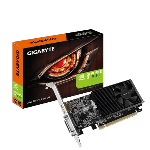 Gigabyte   GV-N1030D4-2GL 1.0   NVIDIA   2 GB   GeForce GT 1030   DDR4   DVI-D ports quantity 1   HDMI ports quantity 1   PCI Express 3.0   Memory clock speed 2100 MHz   Processor frequency 1417 MHz