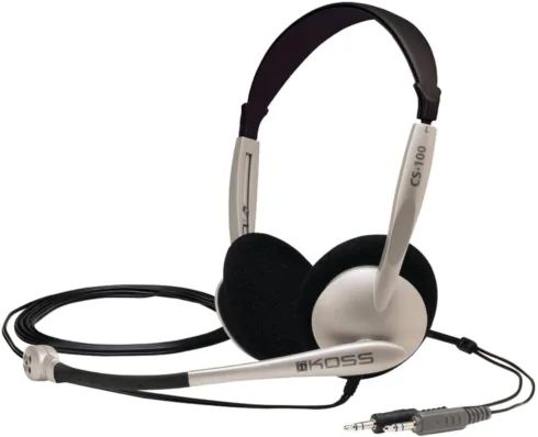 Koss   Headphones   CS100   Wired   On-Ear   Microphone   Black/Gold