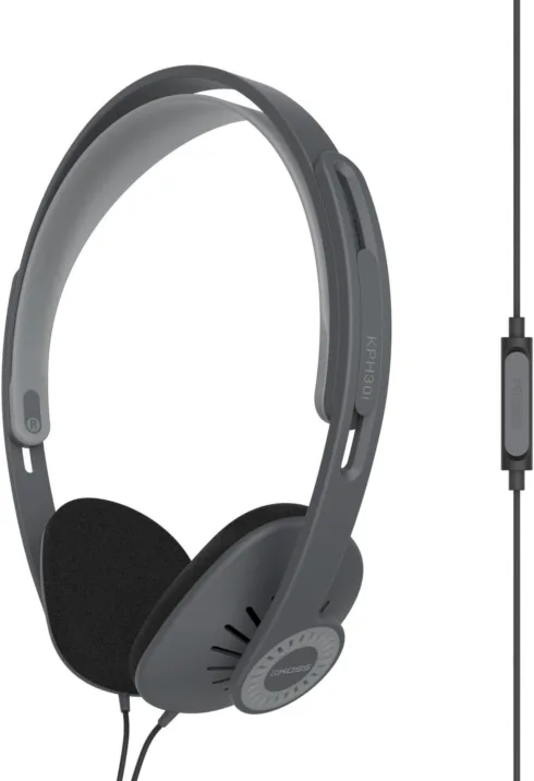 Koss   Headphones   KPH30iK   Wired   On-Ear   Microphone   Stealth Grey