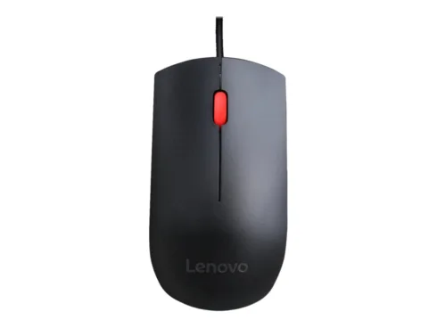 Lenovo Essential USB Wired Mouse, 1600 DPI, 1.8 m, 3 Buttons, Black   Lenovo   Essential USB Mouse   wired   Optical sensor   Black