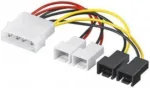 Goobay   Power cable/adapter for PC fans; 5.25 inch male to fan 2x 12 V/2x 5 V
