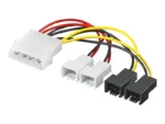 Goobay   Power cable/adapter for PC fans; 5.25 inch male to fan 2x 12 V/2x 5 V