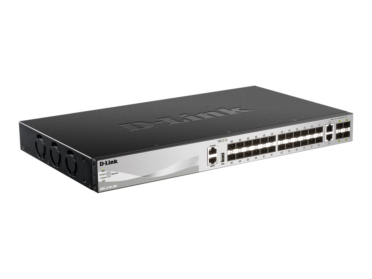 237882-dgs-3130-30s-e-790069469961-0.webp D-Link DGS-3130-30S Switch Managed L3 Rack mountable 10 Gbps (RJ-45) ports quantity 2 SFP ports quantity 24 SFP+ ports quantity 4