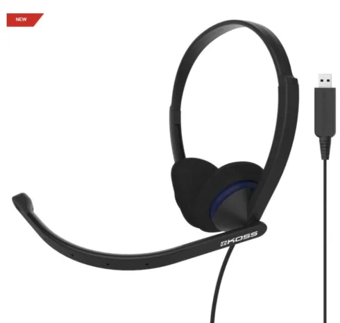 Koss   Headphones   CS200 USB   Wired   On-Ear   Microphone   Black