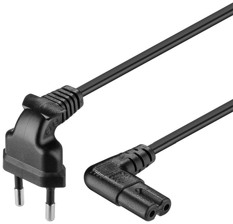 244696-97344-4040849973444-0.webp Goobay Euro connection cord, both ends angled 97344 Black Euro male (Type C CEE 7/16) Device socket C7