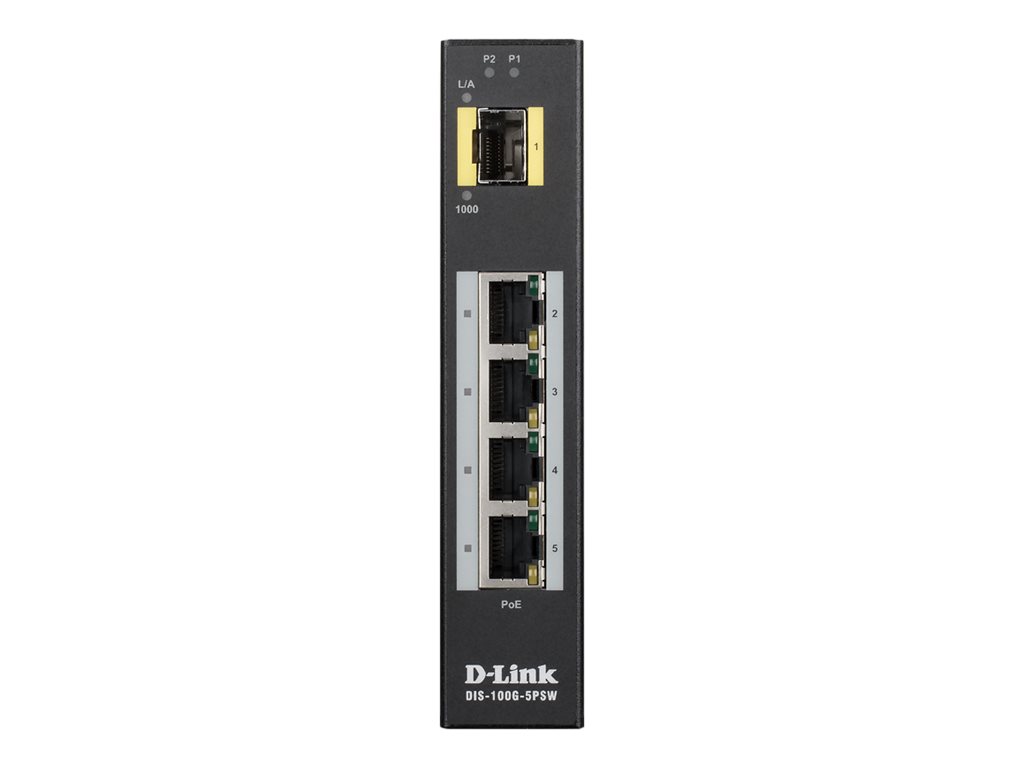 246378-dis-100g-5psw-790069437885-0.webp D-LINK DIS-100G-5PSW L2 Unmanaged Industrial Switch with 4 10/100/1000Base-T ports and 1 1000Base-X SFP ports D-Link 60 month(s)