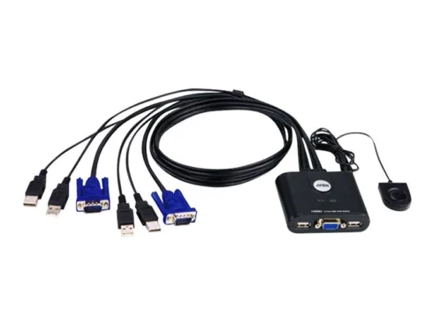 Aten 2-Port USB VGA Cable KVM Switch with Remote Port Selector   Aten   KVM  Cable KVM Switches  CS22U Search Product or keyword   2-Port USB VGA Cable KVM Switch with Remote Port Selector
