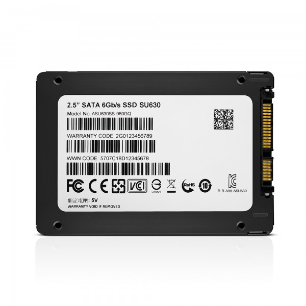 252200-asu630ss-960gq-r-4713218469199-0.webp ADATA Ultimate SU630 3D NAND SSD 960 GB SSD form factor 2.5” Solid-state drive interface SATA Read speed 520 MB/s Write speed 450 MB/s