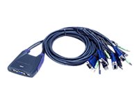 Aten 4-Port USB VGA/Audio Cable KVM Switch   Aten   4-Port USB VGA/Audio Cable KVM Switch (0.9m, 1.2m)