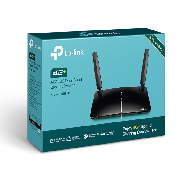 262004-archer-mr600-6935364089832-0.webp 4G+ LTE Router Archer MR600 802.11ac 300+867 Mbit/s 10/100/1000 Mbit/s Ethernet LAN (RJ-45) ports 3 Mesh Support No MU-MiMO No 4G Antenna type 2xDetachable