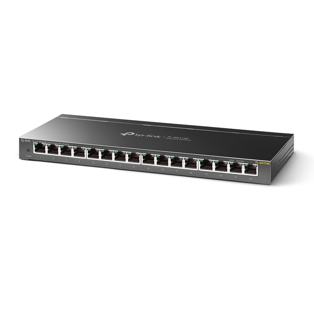 262022-tl-sg116e-6935364084301-0.webp TP-LINK Switch TL-SG116E Web managed Wall mountable Gigabit Ethernet (copper) ports quantity 16 Power supply type External 36 month(s)