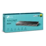 TP-LINK   Switch   TL-SG116E   Web managed   Wall mountable   Gigabit Ethernet (copper) ports quantity 16   Power supply type External   36 month(s)
