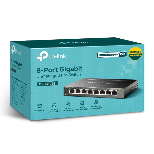 262028-tl-sg108e-6935364021856-0.webp TP-LINK Switch TL-SG108E Web managed Wall mountable Gigabit Ethernet (copper) ports quantity 8 Power supply type External 36 month(s)