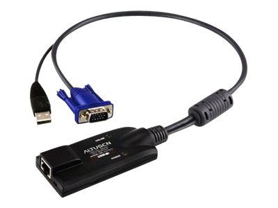 Aten   USB VGA KVM Adapter   1 x RJ-45 Female, 1 x USB Male, 1 x HDB-15 Male