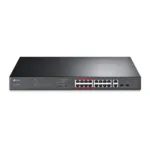 TP-LINK   Switch   TL-SL1218MP   Unmanaged   Rackmountable   10/100 Mbps (RJ-45) ports quantity 16   Gigabit Ethernet (copper) ports quantity 2   PoE+ ports quantity 16   36 month(s)