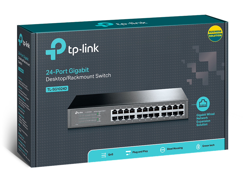 281957-tl-sg1024d-6935364020620-0.webp TP-LINK Switch TL-SG1024D Unmanaged Desktop/Rackmountable Gigabit Ethernet (copper) ports quantity 24 36 month(s)
