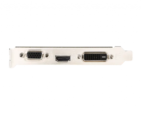 MSI   GT 710 2GD3H LP   NVIDIA   2 GB   GeForce GT 710   DDR3   DVI-D ports quantity 1   HDMI ports quantity 1   PCI Express 2.0 x16 (uses x8)   Memory clock speed 1600 MHz   Processor frequency 954 MHz   VGA (D-Sub) ports quantity 1