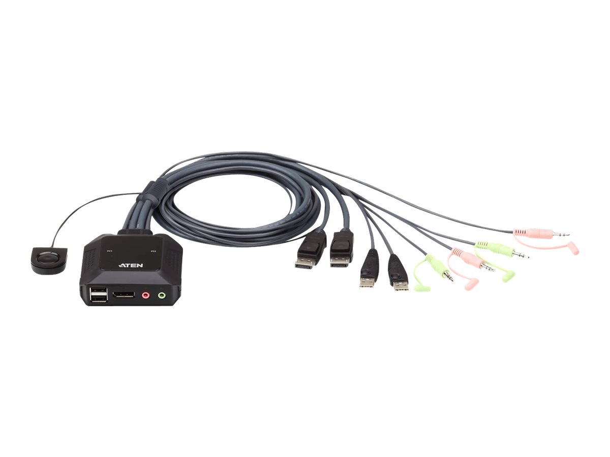 288772-cs22dp-at-4719264645525-0.webp Aten USB DisplayPort Cable with Remote Port Selector CS22DP 2-Port KVM Switch
