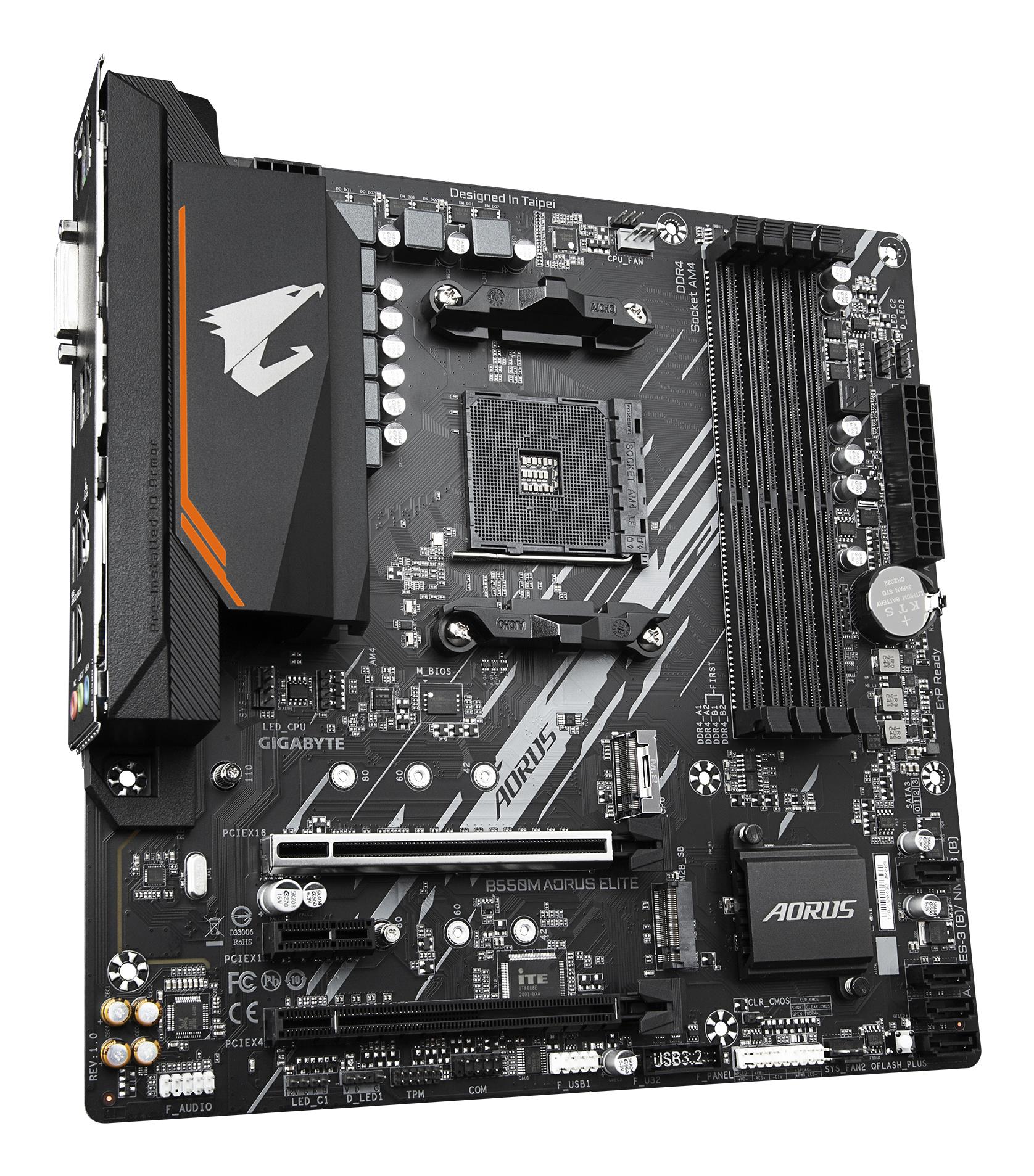 289c1968-546b-466f-bafe-8e1467d3099c Mainboard GIGABYTE AMD B550 SAM4 Micro-ATX Memory DDR4 Memory slots 4 1xPCI-Express 3.0 1x 1xPCI-Express 3.0 4x 1xPCI-Express 4.0 16x 2xM.2 1xDVI-D 1xHDMI 2xAudio-In 1xAudio-Out 4xUSB 2.0 4xUSB 3.2 1xPS/2 1xRJ45 B550MAORUSELITE1.3