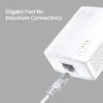TP-LINK   Gigabit Powerline Starter Kit   TL-PA7017 KIT   10/100/1000 Mbit/s   Ethernet LAN (RJ-45) ports 1   No Wi-Fi   Data transfer rate (max) 1000 Mbit/s   Extra socket