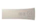 USB kortelė Samsung BAR Plus, 64 GB, sidabrinė, iš šono