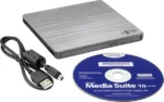 H.L Data Storage   Ultra Slim Portable DVD-Writer   GP60NS60   Interface USB 2.0   DVD±R/RW   CD read speed 24 x   CD write speed 24 x   Silver   Desktop/Notebook