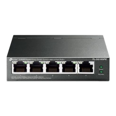 TP-LINK   Switch   TL-SG105PE   Unmanaged   Desktop   PoE+ ports quantity 4   Power supply type External