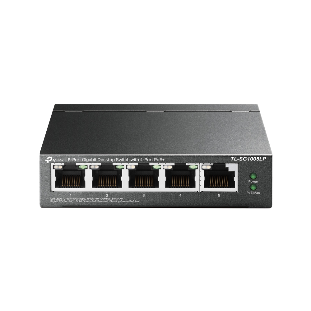 303582-tl-sg1005lp-6935364052720-0.webp TP-LINK Switch TL-SG1005LP Unmanaged Desktop PoE+ ports quantity 4 Power supply type External