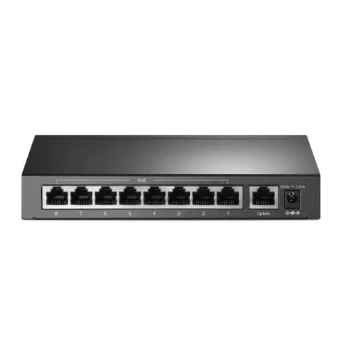 TP-LINK   Switch   TL-SF1009P   Unmanaged   Desktop   10/100 Mbps (RJ-45) ports quantity 9   PoE+ ports quantity 8   Power supply type External