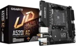 Gigabyte   A520I AC   Processor family AMD   Processor socket AM4   DDR4 DIMM   Memory slots 2   Number of SATA connectors 4   Chipset AMD A   Mini ITX