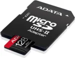 MicroSDXC kortelė ADATA su adapteriu, matoma iš šono
