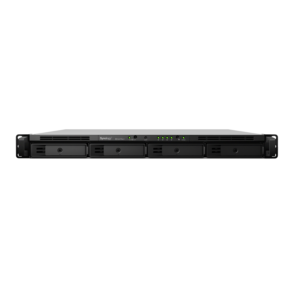 313671-rs1619xs-4711174723065-0.webp Synology Rackstation RS1619xs+ up to 4 HDD/SSD Hot-Swap Intel Xeon Intel Xeon D-1527 Quad Core Processor frequency 2.2 GHz 8 GB DDR4