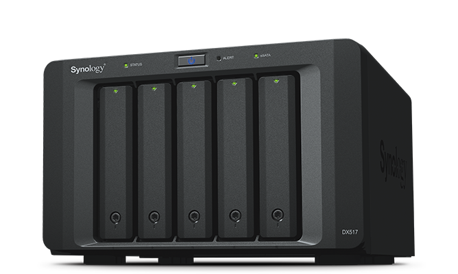 313681-dx517-4711174722679-0.webp Synology Tower NAS Expansion Unit DX517 up to 5 HDD/SSD Hot-Swap (drives not included) Internal AC 100-240V Universal, 50/60 Hz