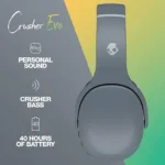 Skullcandy   Wireless Headphones   Crusher Evo   Wireless   Over-Ear   Microphone   Chill Grey   Wireless