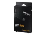 Samsung 870 EVO SSD 500 GB, matomas iš šono su SATA III jungtimi