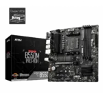 MSI   B550M PRO-VDH   Processor family AMD   Processor socket AM4   DDR4   Memory slots 4   Number of SATA connectors 4   Chipset AMD B   Micro ATX