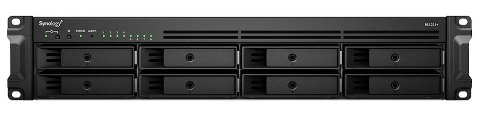 320201-rs1221-4711174723683-0.webp Synology Rack NAS RS1221+ Up to 8 HDD/SSD Hot-Swap AMD Ryzen Ryzen V1500B Quad Core Processor frequency 2.2 GHz 4 GB DDR4