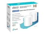 AX3000 Whole Home Mesh Wi-Fi 6 System   Deco X60 (2-pack)   802.11ax   2402+574 Mbit/s   10/100/1000 Mbit/s   Ethernet LAN (RJ-45) ports 2   Mesh Support Yes   MU-MiMO Yes   Antenna type 4xInternal per Deco uni