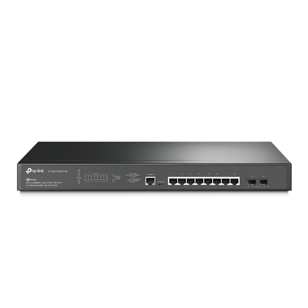 322140-sg3210xhp-m2-6935364030797-0.webp TP-LINK 8-Port 10/100/2500Mbps Desktop Network Switch SG3210XHP-M2 Managed L2+ Rackmountable SFP+ ports quantity 2 Power supply type External