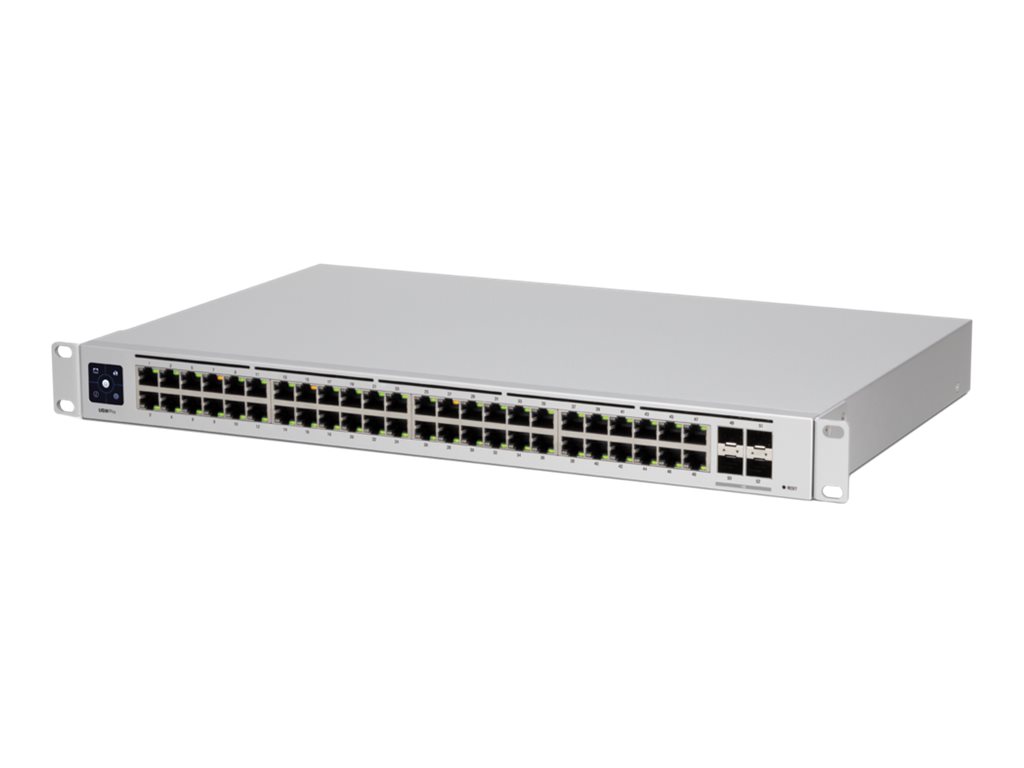 324619-usw-pro-48-810010070616-0.webp Ubiquiti PRO 48 48-port, Layer 3 switch supporting 10G SFP+ connections with fanless cooling Rack-mountable L3