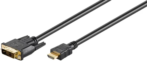 Goobay   DVI-D/HDMI cable, gold-plated   51580   DVI-D male Single-Link (18+1 pin)   HDMI male (type A)   HDMI to DVI-D   2 m