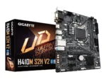 Gigabyte   H410M S2H V2 1.0 M/B   Processor family Intel   Processor socket LGA1200   DDR4 DIMM   Memory slots 2   Supported hard disk drive interfaces SATA, M.2   Number of SATA connectors 4   Chipset Intel H   Micro ATX