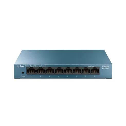TP-LINK   8-Port 10/100/1000Mbps Desktop Network Switch   LS108G   Unmanaged   Desktop   Power supply type External