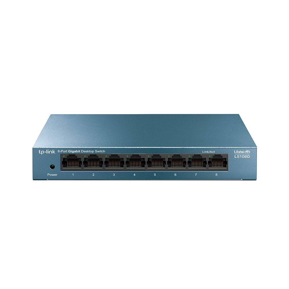 329342-ls108g-6935364085452-0.webp TP-LINK 8-Port 10/100/1000Mbps Desktop Network Switch LS108G Unmanaged Desktop Power supply type External