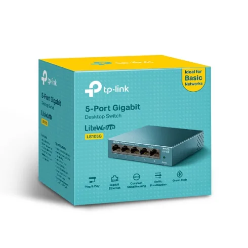TP-LINK   Desktop Network Switch   LS105G   Unmanaged   Desktop   Power supply type External