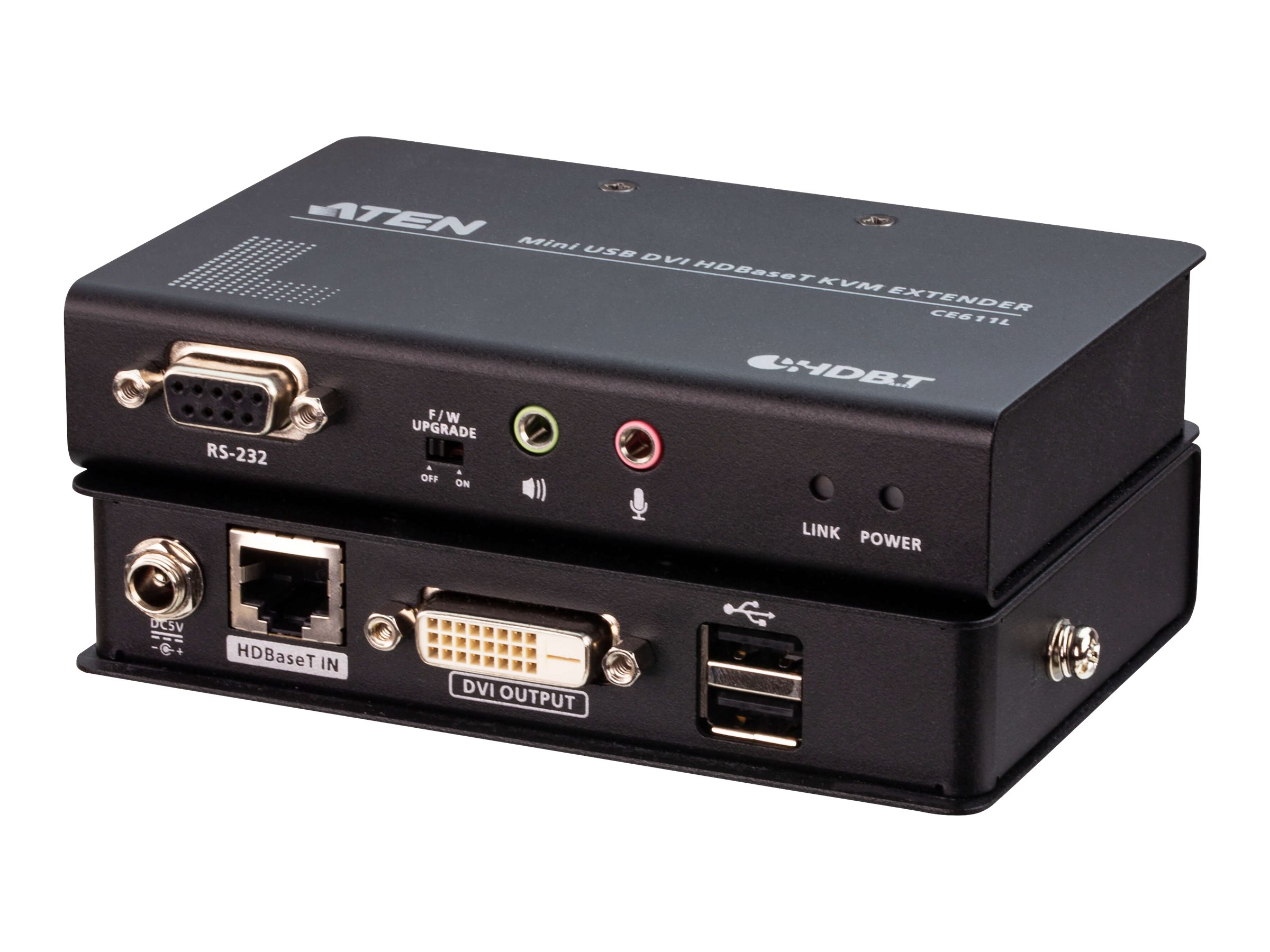 330332-ce611-at-g-4719264648427-0.webp Aten CE611 Mini USB DVI HDBaseT KVM Extender, 1920 x 1200@100m