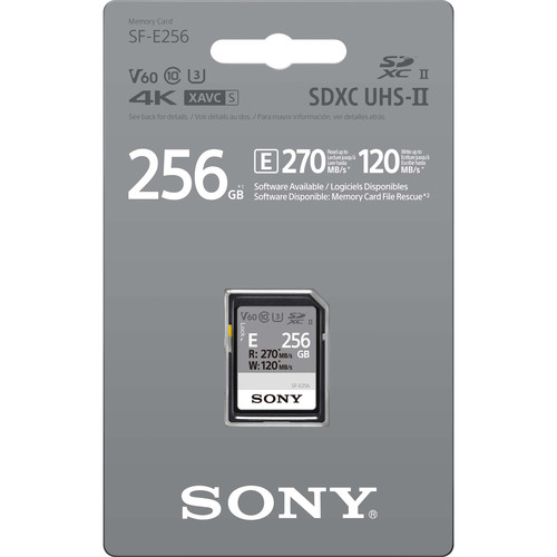 335340-sfe256-ae-4548736105799-0.webp Sony SF-E Series UHS-II SDXC Memory Card SF-E256 256 GB SDXC Flash memory class 10