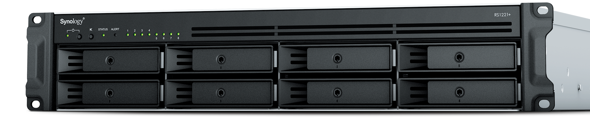 337154-rs1221rp-4711174723690-0.webp Synology RS1221RP+ Up to 8 HDD/SSD Hot-Swap AMD Ryzen Ryzen V1500B Processor frequency 2.2 GHz 4 GB DDR4