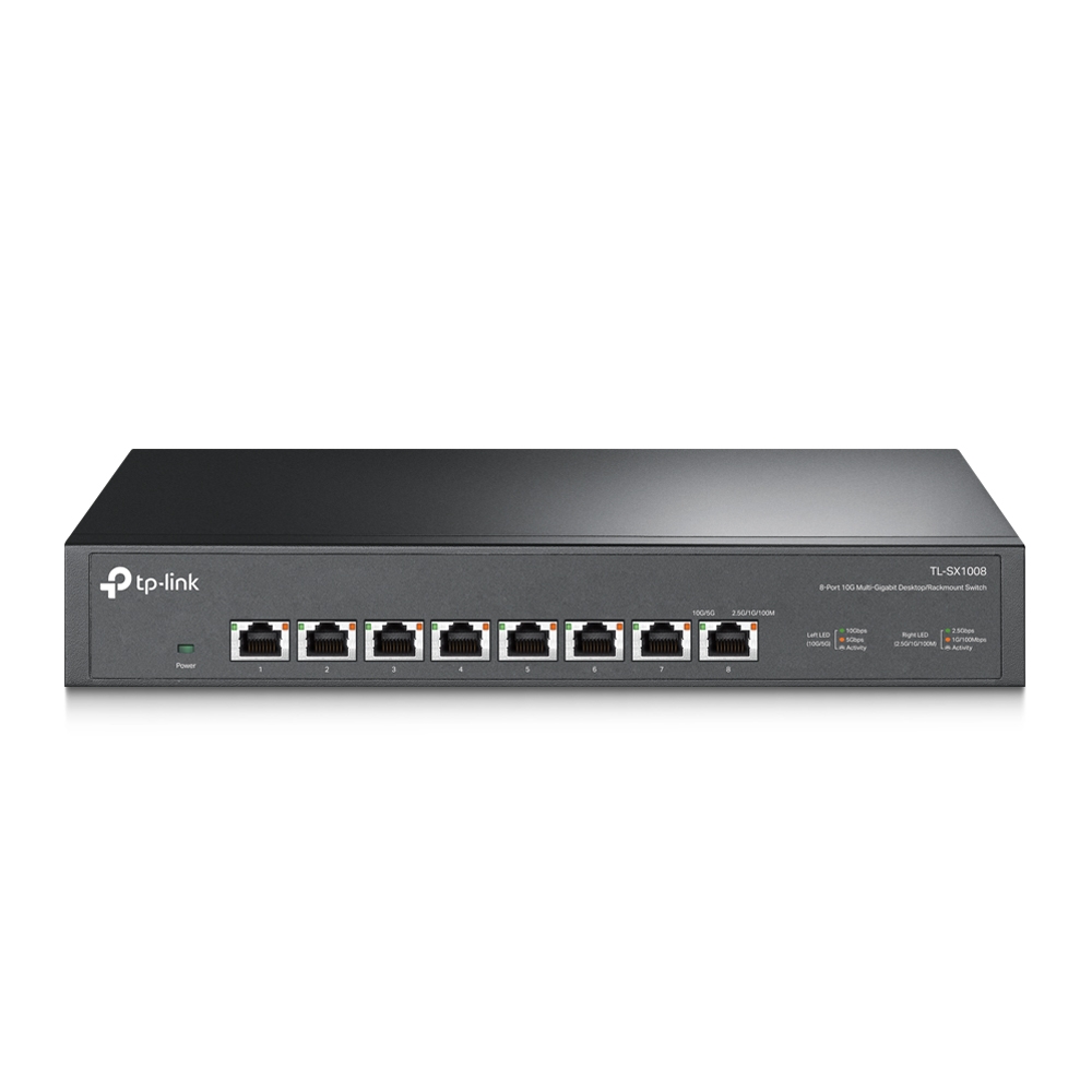 339221-tl-sx1008-6935364030926-0.webp TP-LINK 8-Port 10G Switch TL-SX1008 Unmanaged Desktop/Rackmountable Power supply type External